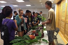 Students learning about cacao at Teach Ag Day